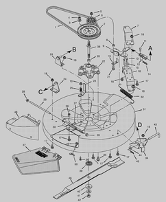 Mower Housing Diagram and Parts List for 30575X31A  Briggs and Stratton Lawn Tractor